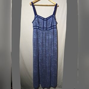 Torrid Blue and White Maxi Dress
